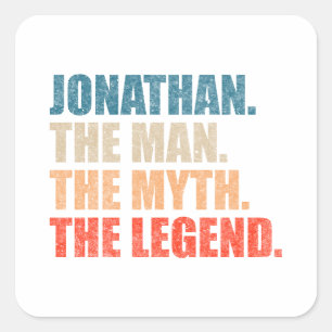Pegatina Cuadrada Jonathan El Hombre El Mito La Leyenda