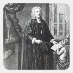 Pegatina Cuadrada Jonathan Swift, grabado por Andrew Miller, 1743