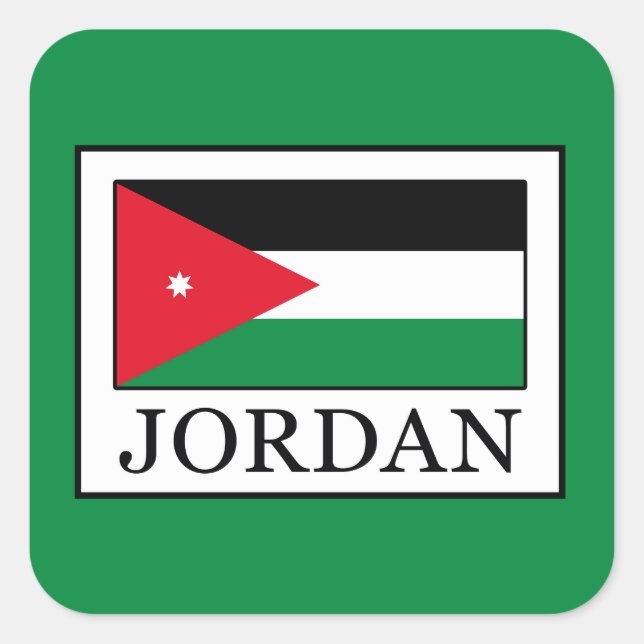 Pegatina Cuadrada Jordania (Anverso)