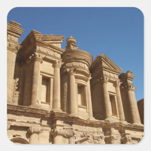 Pegatina Cuadrada Jordania, Petra, El Monasterio, Al Deir. 2