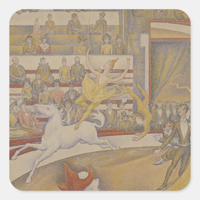 Pegatina Cuadrada Jorte Pedro Seurat el | el circo, 1891 (Anverso)