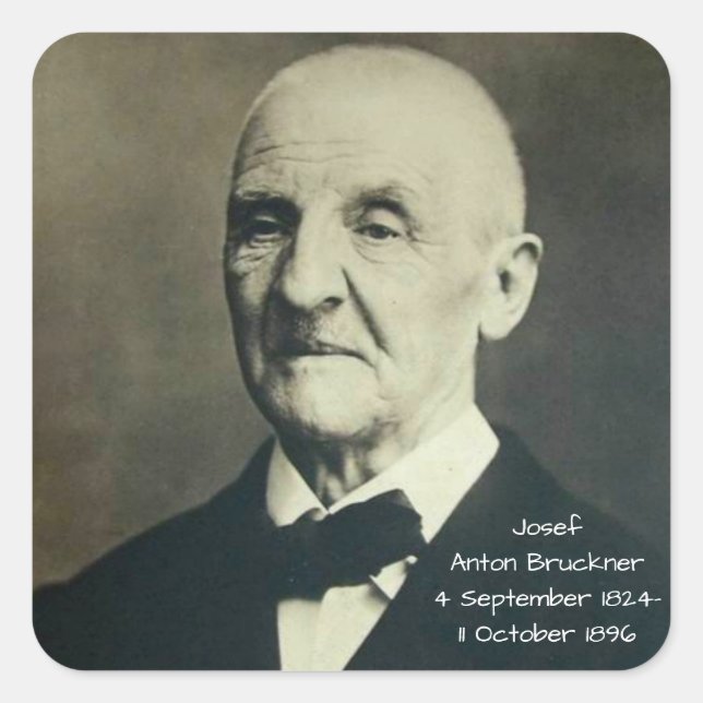 Pegatina Cuadrada Josef Anton Bruckner (Anverso)