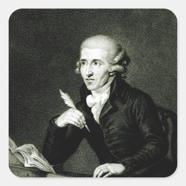 Pegatina Cuadrada Joseph Haydn c.1770 (Anverso)