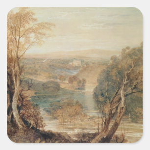 Pegatina Cuadrada Joseph Mallord William Turner   El río Wharfe