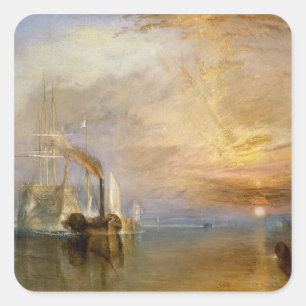 Pegatina Cuadrada Joseph Mallord William Turner   El tema de la luch