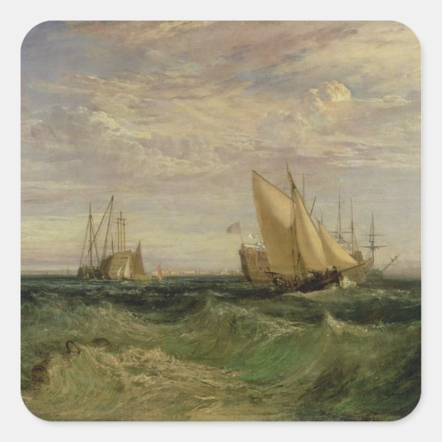 Pegatina Cuadrada Joseph Mallord William Turner | La confluencia de (Anverso)
