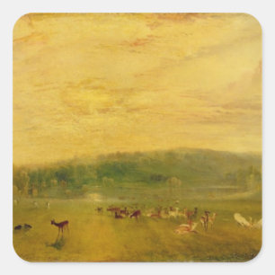 Pegatina Cuadrada Joseph Mallord William Turner Lago Petworth