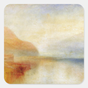 Pegatina Cuadrada Joseph Mallord William Turner   Pier invernal, Loc