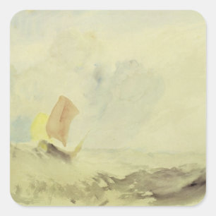 Pegatina Cuadrada Joseph Mallord William Turner Una Pieza De Mar -