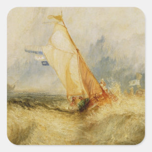 Pegatina Cuadrada Joseph Mallord William Turner   Van Tromp Going Ab