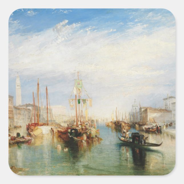 Pegatina Cuadrada Joseph Mallord William Turner | Venecia, de P (Anverso)