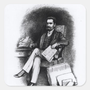 Pegatina Cuadrada Joseph Pulitzer "del objeto curioso", 1887