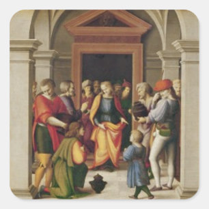 Pegatina Cuadrada Joseph recibe a sus hermanos, c. 1515