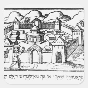 Pegatina Cuadrada Joshua en las paredes de Jericó