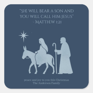 Pegatina Cuadrada Journey to Bethlehem Sticker – Mary and Joseph 