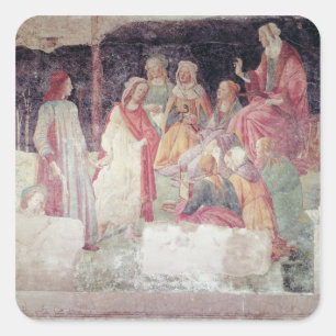 Pegatina Cuadrada Joven recibido por siete artes liberales