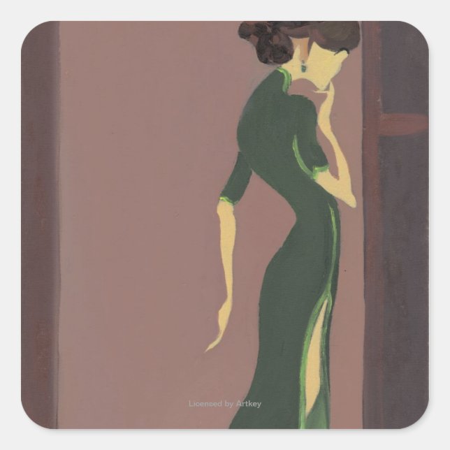 Pegatina Cuadrada Jóvenes florecientes No. 7 (Anverso)