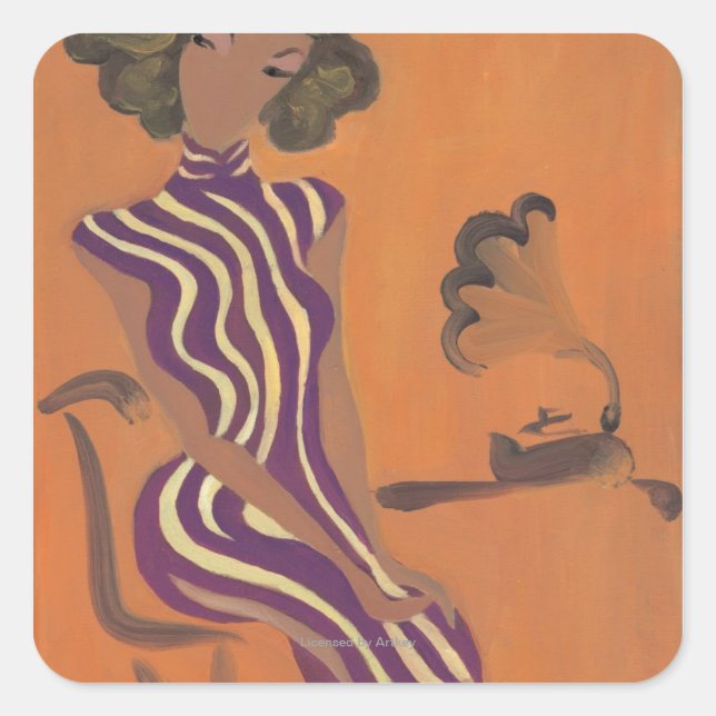 Pegatina Cuadrada Jóvenes florecientes No. 8 (Anverso)