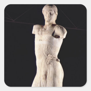 Pegatina Cuadrada Jóvenes vestidos con una atómica ajustada a largo 