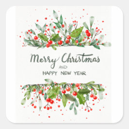 PEGATINA CUADRADA JOYEUX NOËL ET BONNE ANNÉE