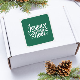 Pegatina Cuadrada Joyeux Noel Green