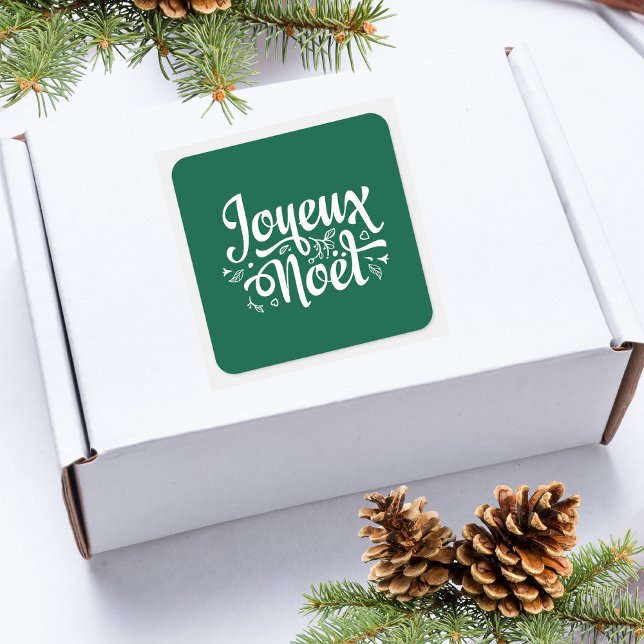 Pegatina Cuadrada Joyeux Noel Green (Subido por el creador)