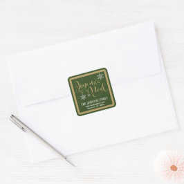 Pegatina Cuadrada Joyeux Noel Holiday Envelope Seal Return Address 