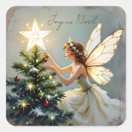 Pegatina Cuadrada Joyeux Noël | Pretty Fairy Christmas