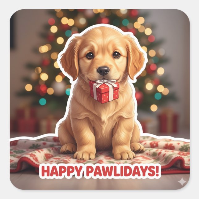 Pegatina Cuadrada Joyful Minimalist Holiday Gift Sticker (Anverso)