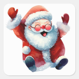 Pegatina Cuadrada Joyful Santa