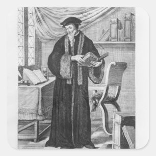 Pegatina Cuadrada Juan Calvino