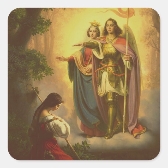 Pegatina Cuadrada Juana de Arco (Anverso)
