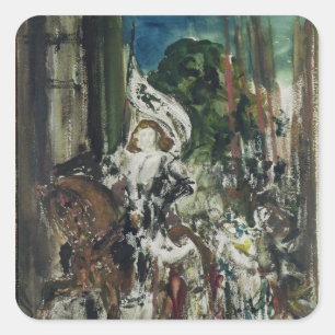 Pegatina Cuadrada Juana de Arco