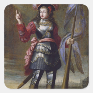 Pegatina Cuadrada Juana de Arco antes de Orleans