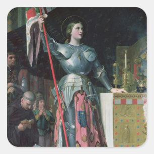 Pegatina Cuadrada Juana de Arco en la coronación de rey Charles