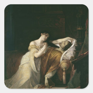 Pegatina Cuadrada Juana el enojado con Philip I el hermoso