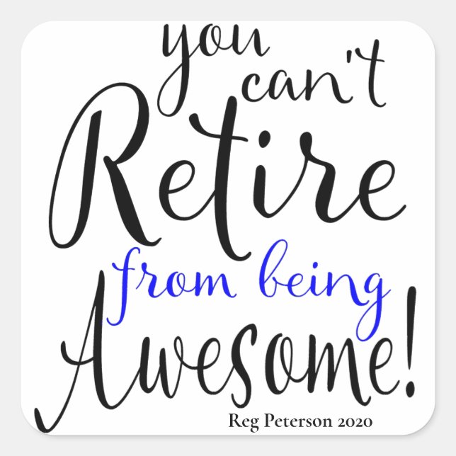 Pegatina Cuadrada Jubilación de oficial de policía de la Línea Azul  (Anverso)