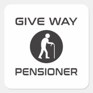 Pegatina Cuadrada Jubilación jubilada Jubilación del Abuelo Jubilaci