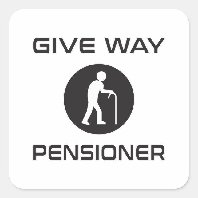 Pegatina Cuadrada Jubilación jubilada Jubilación del Abuelo Jubilaci (Anverso)