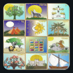 Pegatina Cuadrada Judaica 12 Tribus de Arte de Israel<br><div class="desc">Está viendo la colección de diseño de Lee Hiller. Coleccionista,  ropa,  regalos y objetos de colección Lee Hiller Photography o colección de arte digital. Puedes ver su fotografía de la naturaleza en http://HikeOurPlanet.com/ y seguir su blog de senderismo dentro del Parque Nacional de Hot Springs.</div>