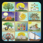 Pegatina Cuadrada Judaica 12 Tribus de Arte de Israel<br><div class="desc">Está viendo la colección de diseño de Lee Hiller. Coleccionista,  ropa,  regalos y objetos de colección Lee Hiller Photography o colección de arte digital. Puedes ver su fotografía de la naturaleza en http://HikeOurPlanet.com/ y seguir su blog de senderismo dentro del Parque Nacional de Hot Springs.</div>