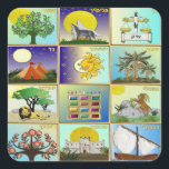 Pegatina Cuadrada Judaica 12 Tribus de Arte de Israel<br><div class="desc">Está viendo la colección de diseño de Lee Hiller. Coleccionista,  ropa,  regalos y objetos de colección Lee Hiller Photography o colección de arte digital. Puedes ver su fotografía de la naturaleza en http://HikeOurPlanet.com/ y seguir su blog de senderismo dentro del Parque Nacional de Hot Springs.</div>