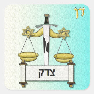 Pegatina Cuadrada Judaica 12 Tribus Israel Dan Arte