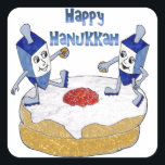 Pegatina Cuadrada Judaica Happy Hanukkah Dancing Dreidels Doughnut<br><div class="desc">Está viendo la colección Lee Hiller Designs of Home and Office Decor, Apparel, Gifts and Collectibles. Los diseños incluyen la fotografía Lee Hiller y la colección de arte digital de medios mixtos. Puedes ver su fotografía de la naturaleza en http://HikeOurPlanet.com/ y seguir su blog de senderismo dentro del Parque Nacional...</div>