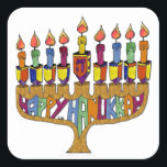 Pegatina Cuadrada Judaica Happy Hanukkah Dreidel Menorah<br><div class="desc">Está viendo la colección Lee Hiller Designs of Home and Office Decor, Apparel, Gifts and Collectibles. Los diseños incluyen la fotografía Lee Hiller y la colección de arte digital de medios mixtos. Puedes ver su fotografía de la naturaleza en http://HikeOurPlanet.com/ y seguir su blog de senderismo dentro del Parque Nacional...</div>