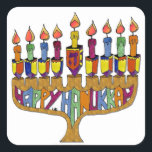 Pegatina Cuadrada Judaica Happy Hanukkah Dreidel Menorah<br><div class="desc">Está viendo la colección Lee Hiller Designs of Home and Office Decor, Apparel, Gifts and Collectibles. Los diseños incluyen la fotografía Lee Hiller y la colección de arte digital de medios mixtos. Puedes ver su fotografía de la naturaleza en http://HikeOurPlanet.com/ y seguir su blog de senderismo dentro del Parque Nacional...</div>