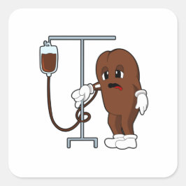 Pegatina Cuadrada Judía de café con café