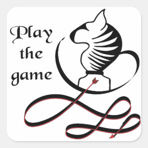 Pegatina Cuadrada Juega al Terrier de Toros del JUEGO