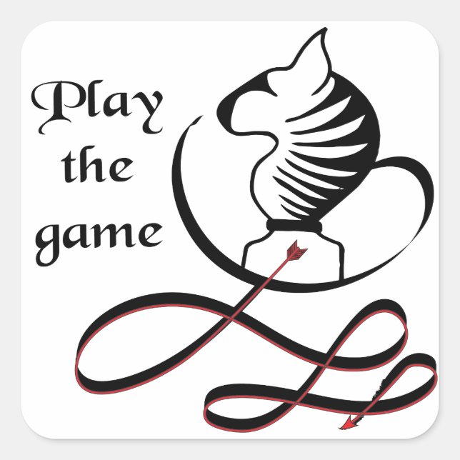 Pegatina Cuadrada Juega al Terrier de Toros del JUEGO (Anverso)