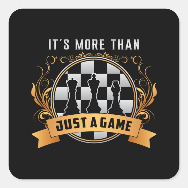 Pegatina Cuadrada Juego de ajedrez tablero de ajedrez tablero de aje (Anverso)